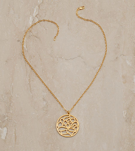 eco friendly Lotus Flower Pendant in Gold, Reclaimed Sterling Silver  Gold Vermeil